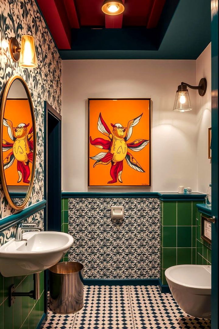 Bold Color Accents - 22 Restaurant Bathroom Ideas