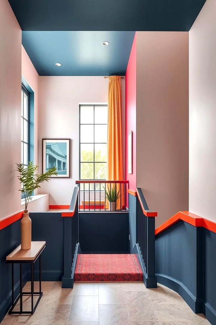Bold Color Accents - 22 Stair Landing Ideas