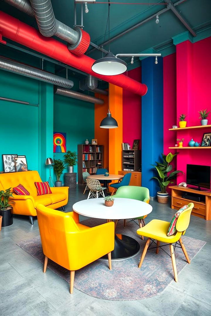Bold Color Accents for Productivity - 22 Loft Office Ideas
