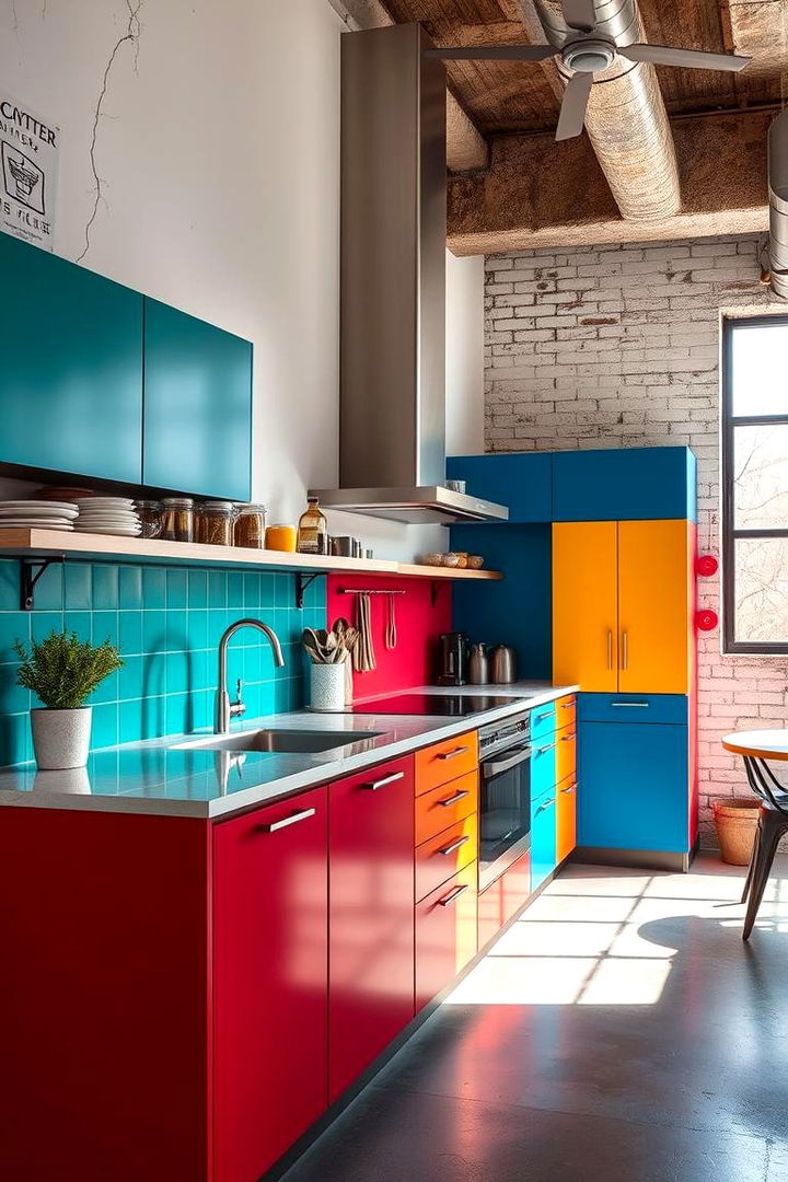 Bold Color Accents for a Dirty Look - 22 Dirty Kitchen Ideas