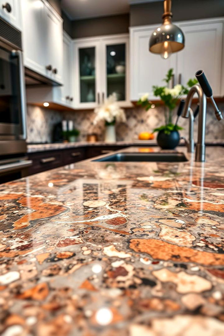 Bold Color Accents with Granite - 22 Granite Kitchen Countertop Ideas