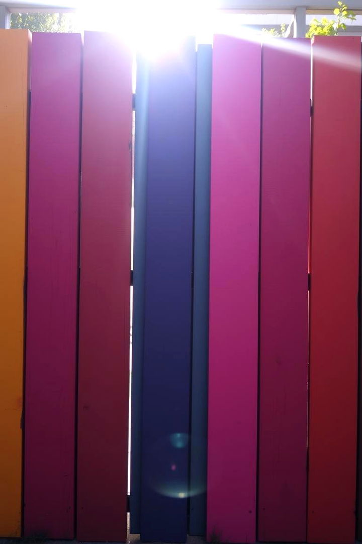 Bold Color Block Pallet Fence - 22 Pallet Fence Ideas