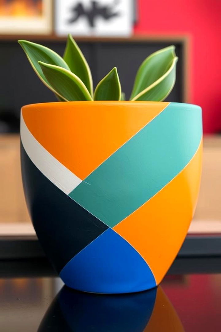 Bold Color Block Statements - 22 Painted Pot Ideas