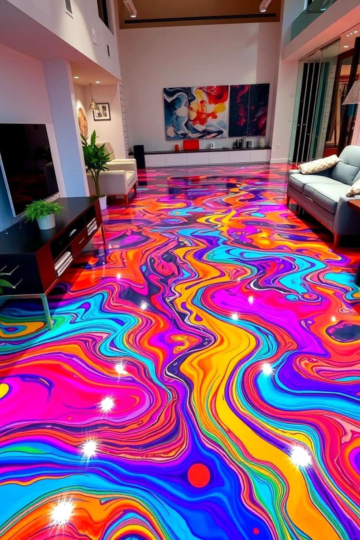 Bold Color Burst - 22 Epoxy Floor Designs