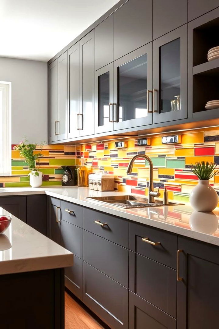 Bold Color Contrast - 22 Modern Kitchen Backsplash Ideas
