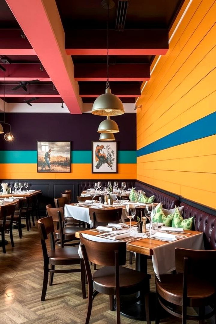 Bold Color Contrast - 22 Shiplap Dining Room Wall Ideas