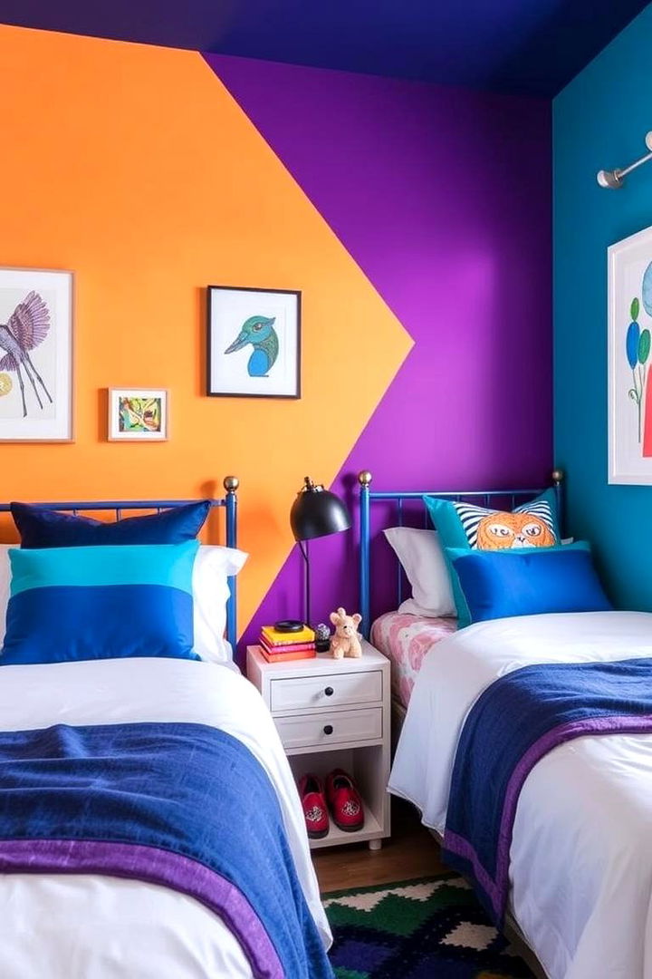 Bold Color Contrast - 22 Twin Bedroom Ideas