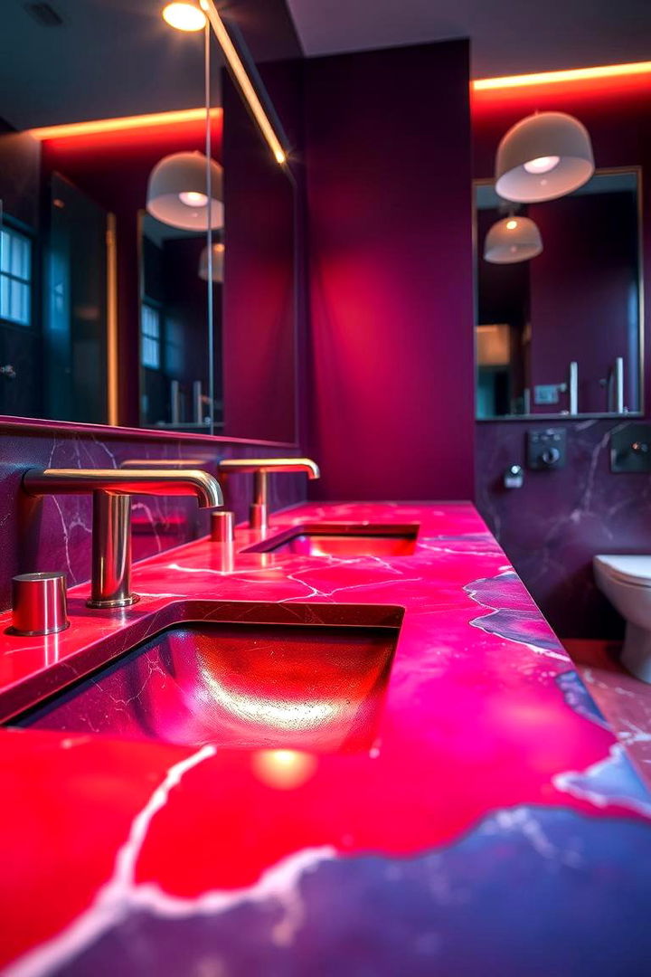 Bold Color Counters - 22 Bathroom Countertop Ideas