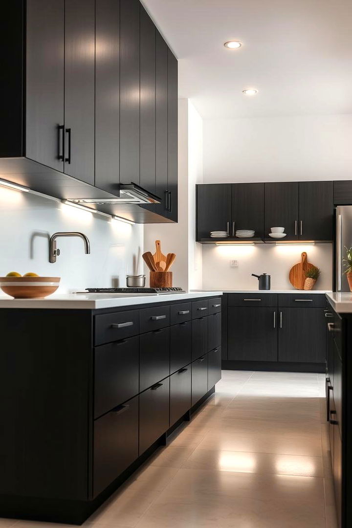 Bold Color Dynamics for Inspired Creativity - 22 Black Kitchen Cabinets With White Countertops