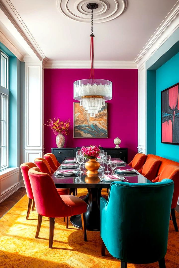 Bold Color Highlights for Dynamic Appeal - 22 Mid-century Modern Dining Rooms
