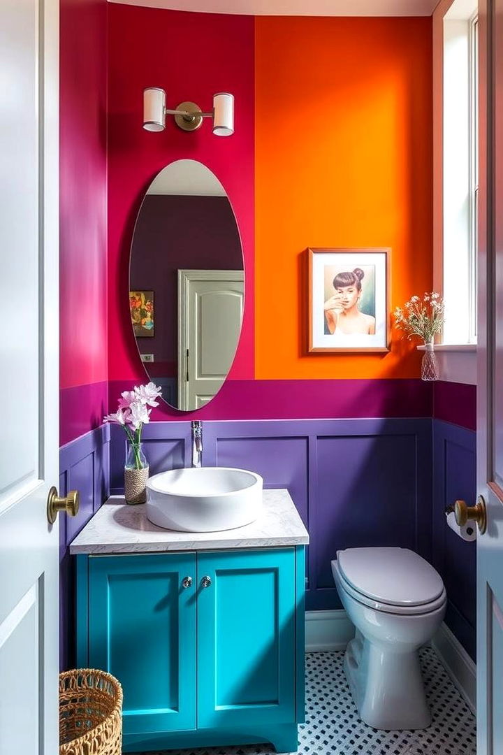 Bold Color Palette Enhancements - 22 Small Powder Room Ideas