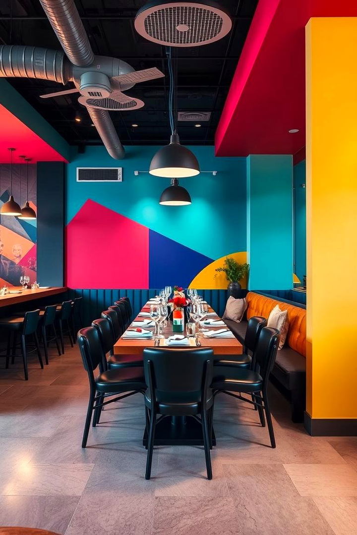 Bold Color Palette Harmony - 22 Restaurant Interior Design Ideas