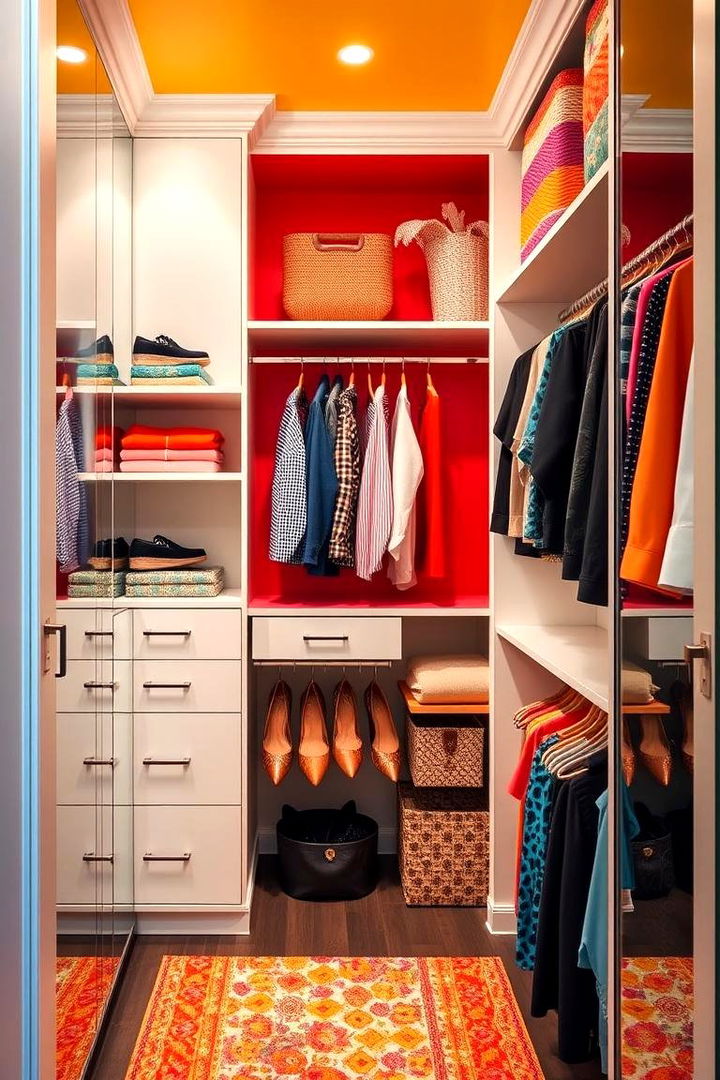 Bold Color Palette for a Unique Statement - 22 Walk in Closet Ideas