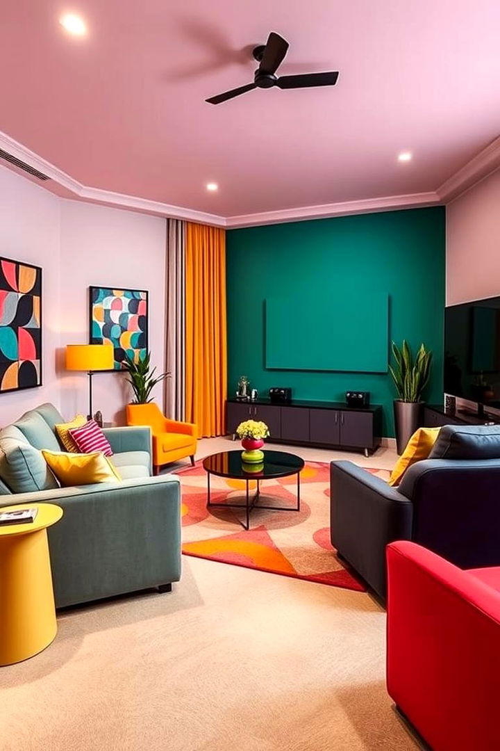 Bold Color Pop Themes - 22 Small Media Room Ideas