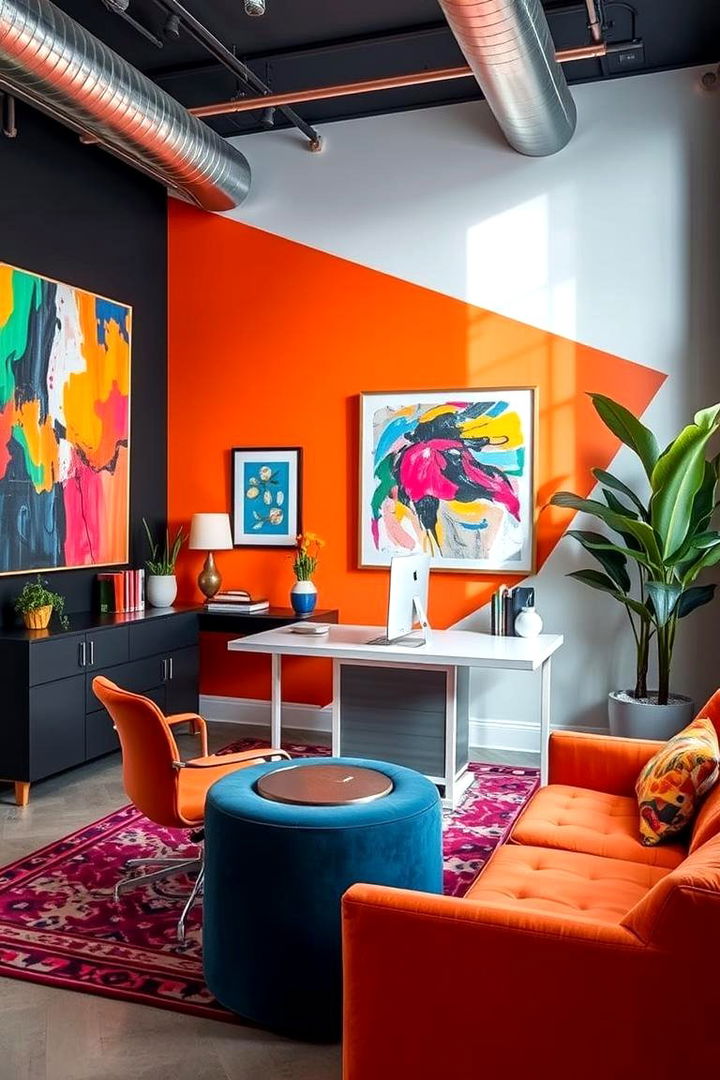 Bold Color Schemes - 22 Modern Home Office Ideas