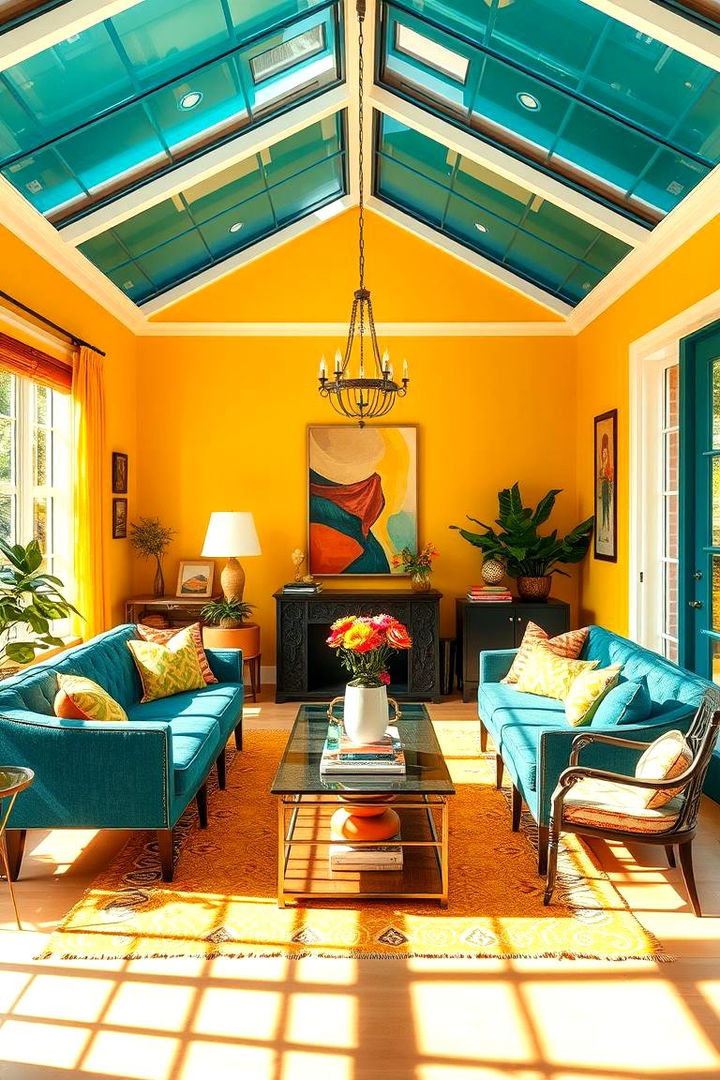 Bold Color Schemes - 22 Sunroom Ideas