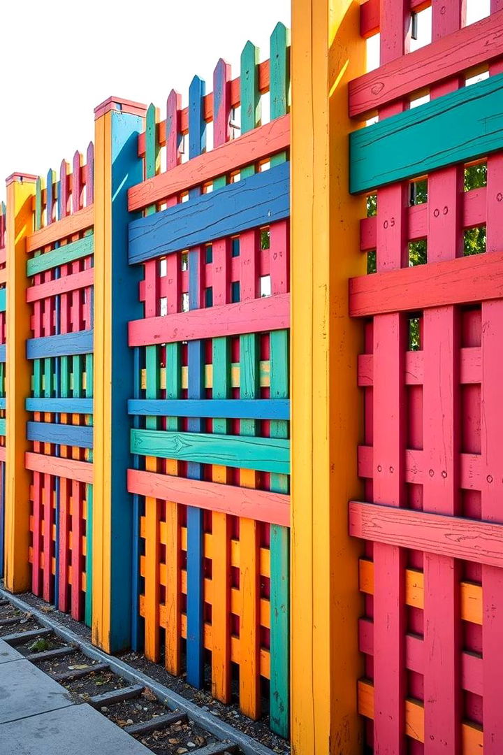 Bold Color Stack Lattice Design - 22 Lattice Fence Ideas