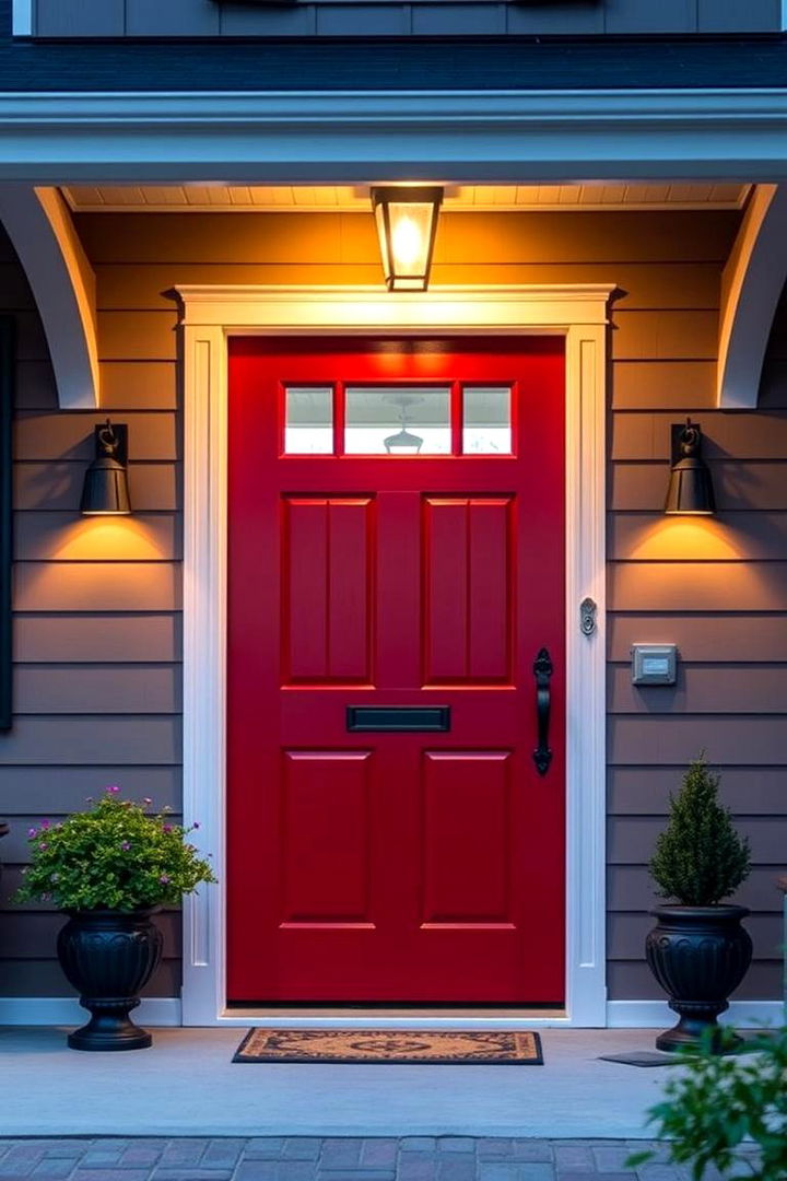 Bold Color Statement - 22 Farmhouse Front Door Ideas