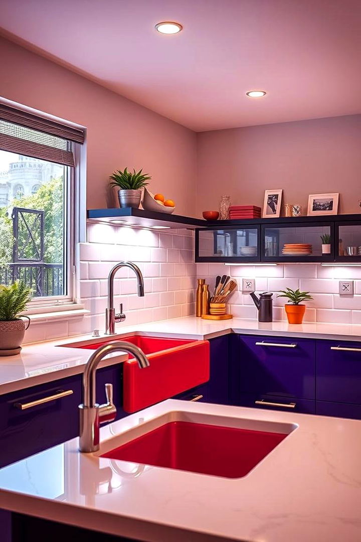 Bold Color Statement - 22 Kitchen Sink Ideas