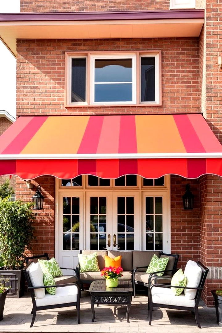 Bold Color Statement Awning - 22 Front Porch Awning Ideas