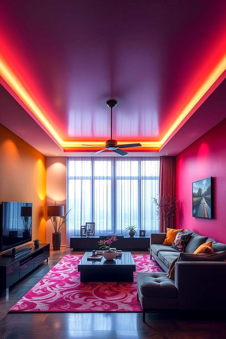 Bold Color Statements - 22 Living Room False Ceiling Design Ideas
