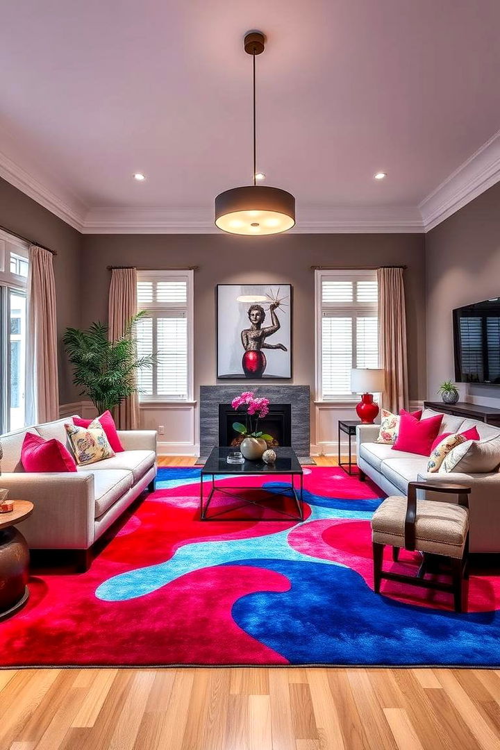 Bold Color Statements - 22 Living Room Rug Ideas