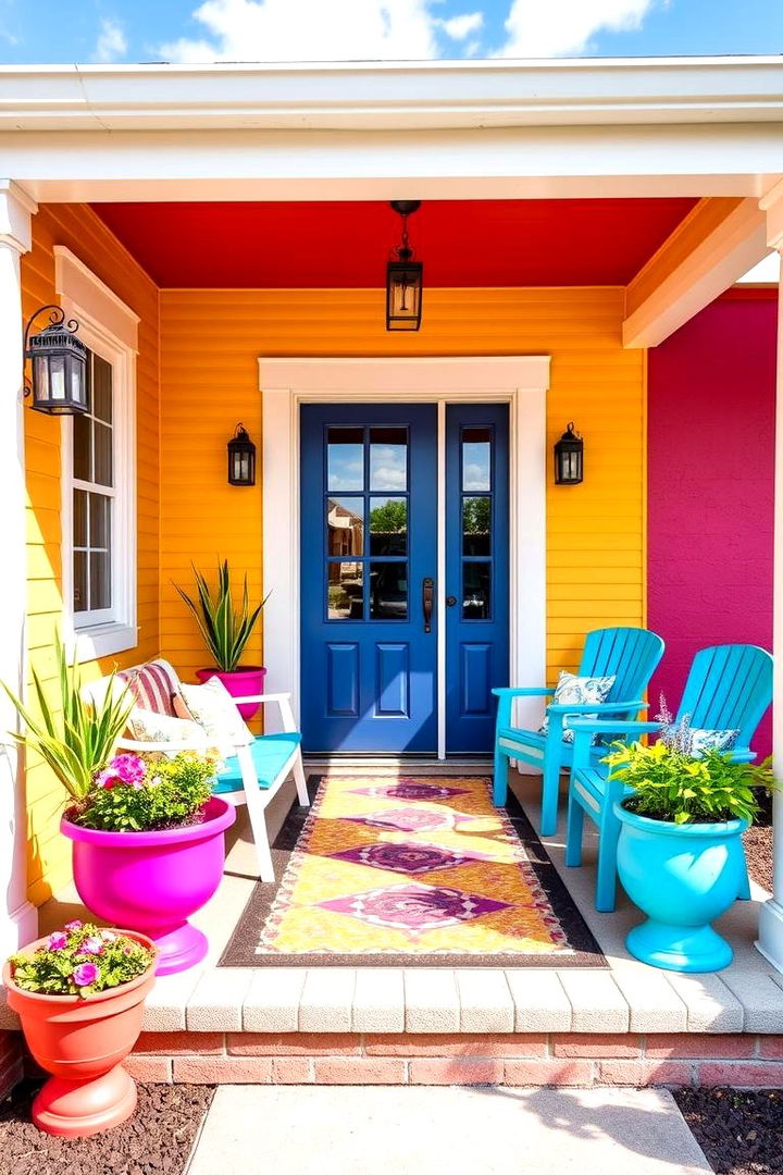 Bold Color Statements - 22 Modern Front Porch Ideas