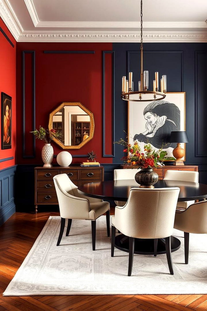 Bold Color Statements - 22 Parisian Dining Room Ideas
