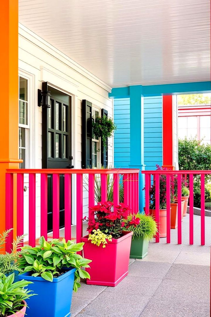 Bold Color Statements - 22 Raised Ranch Front Porch Ideas