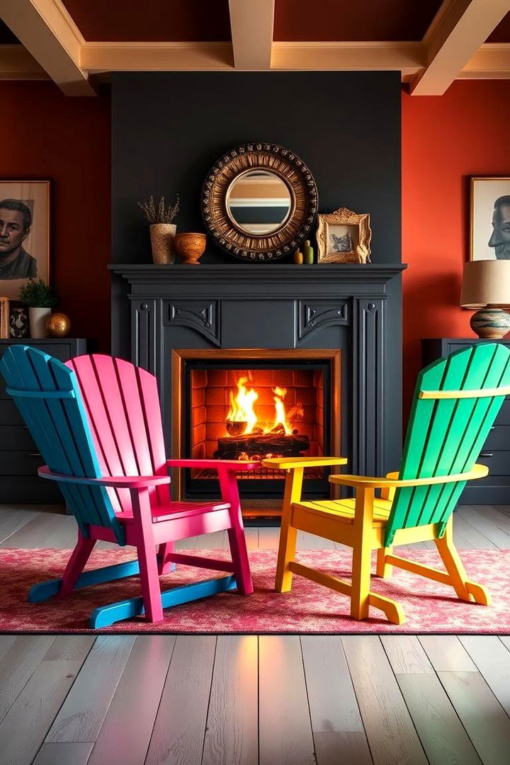 Bold Color Statements - 22 Chairs in Front of Fireplace Ideas
