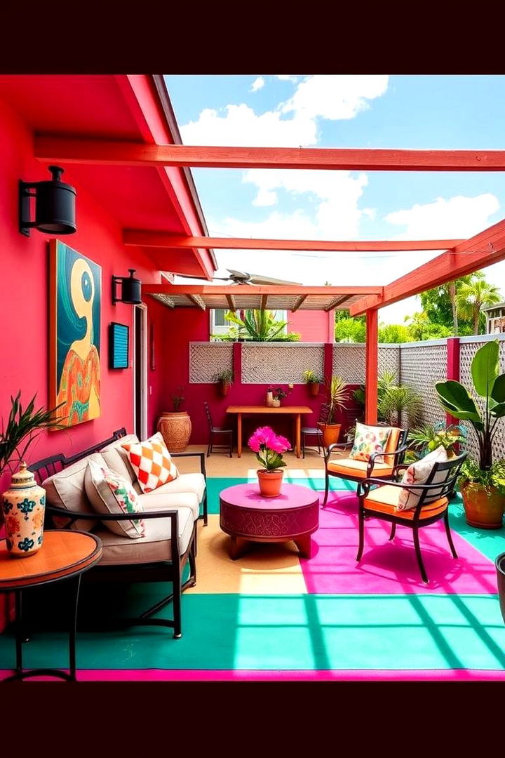 Bold Color Statements - 22 Deck and Patio Combination Ideas