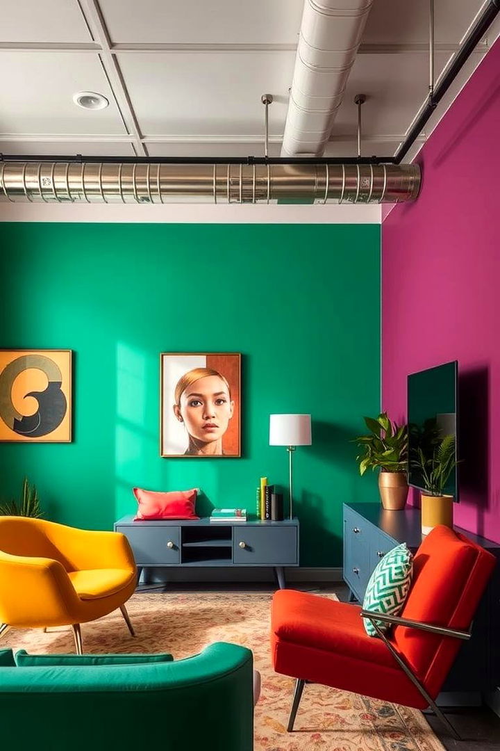 Bold Color Statements - 22 Barndominium Interior Ideas