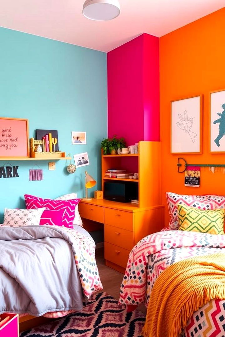Bold Color Themes - 22 Boys Dorm Room Ideas