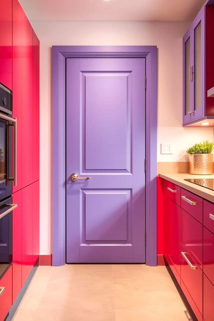 Bold Colored Accents - 22 Kitchen Door Design Ideas