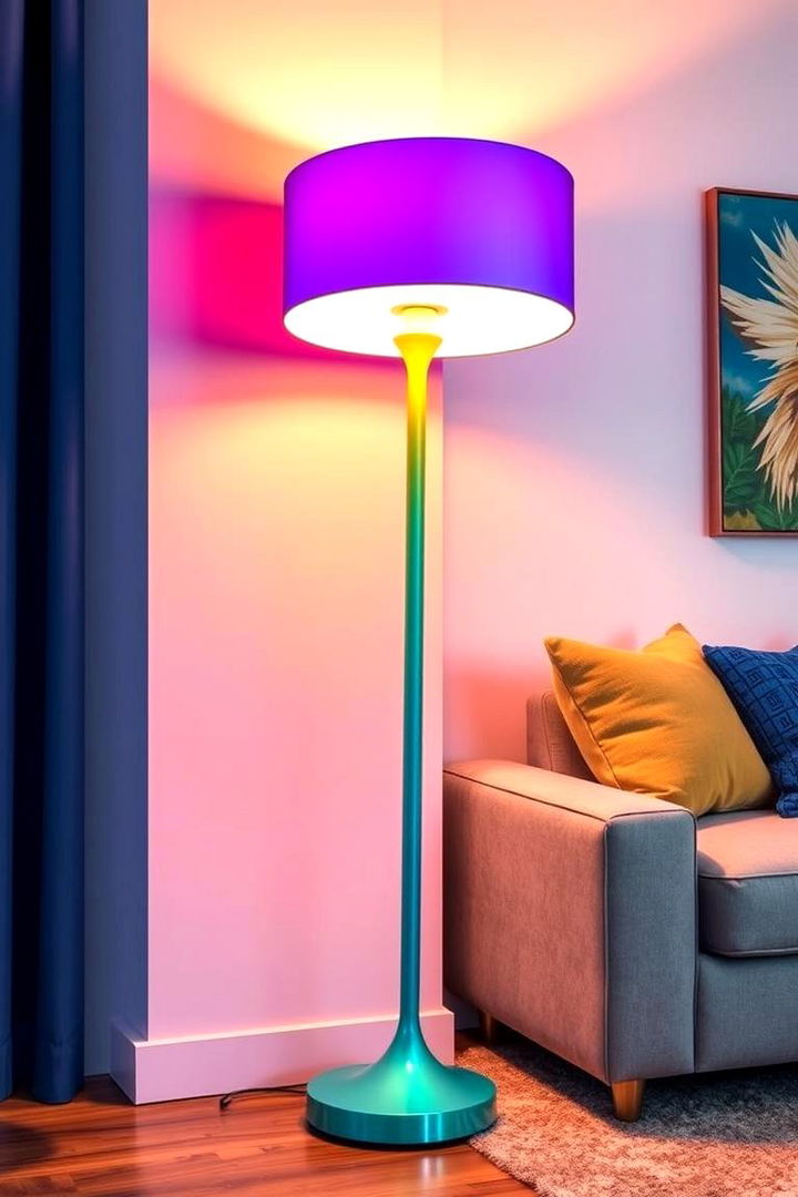 Bold Colored Accents - 22 Living Room Floor Lamp Ideas and Inspiration