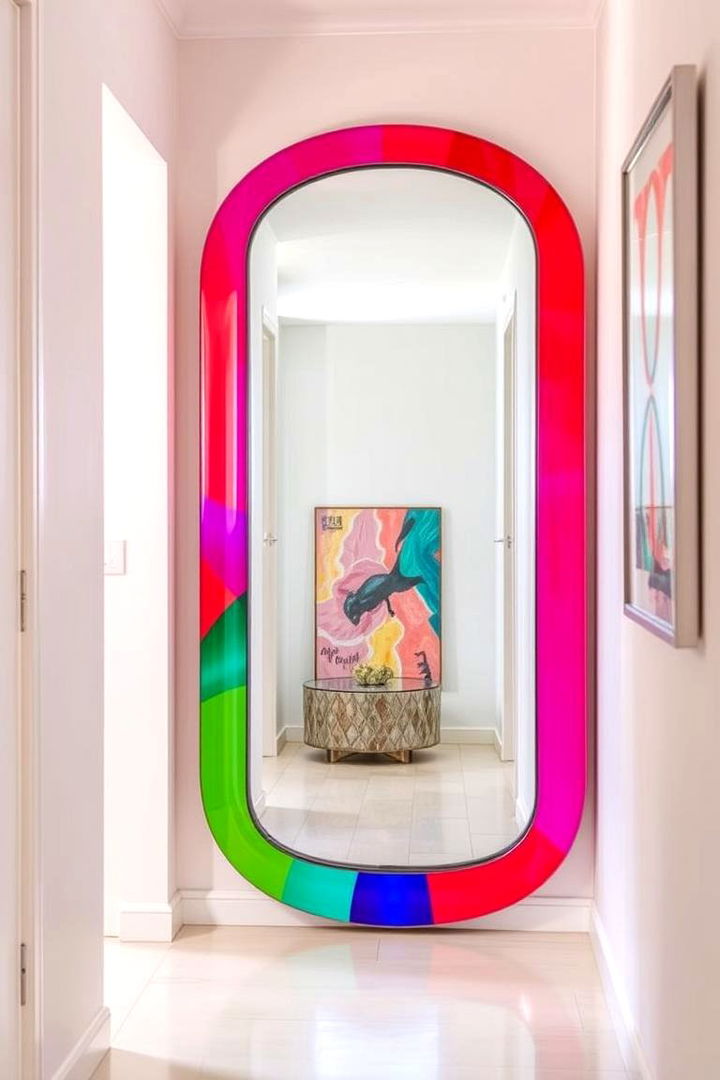 Bold Colored Frame Mirror - 22 hallway mirror ideas