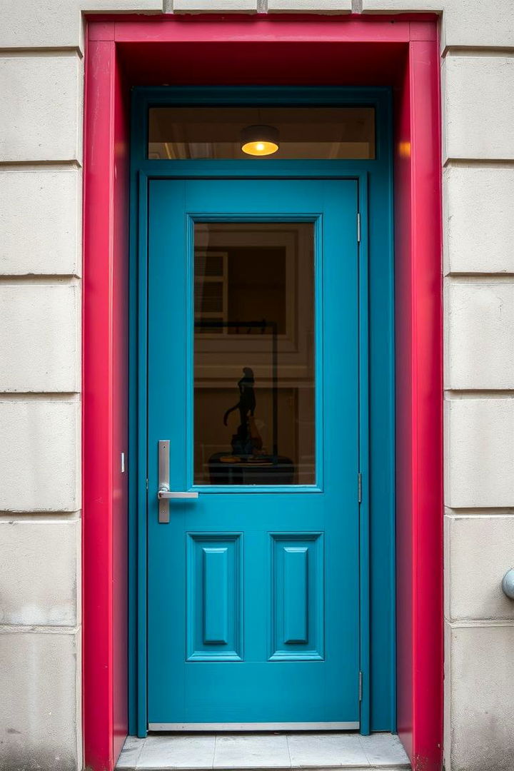 Bold Colored Frames - 22 Glass Front Doors Ideas