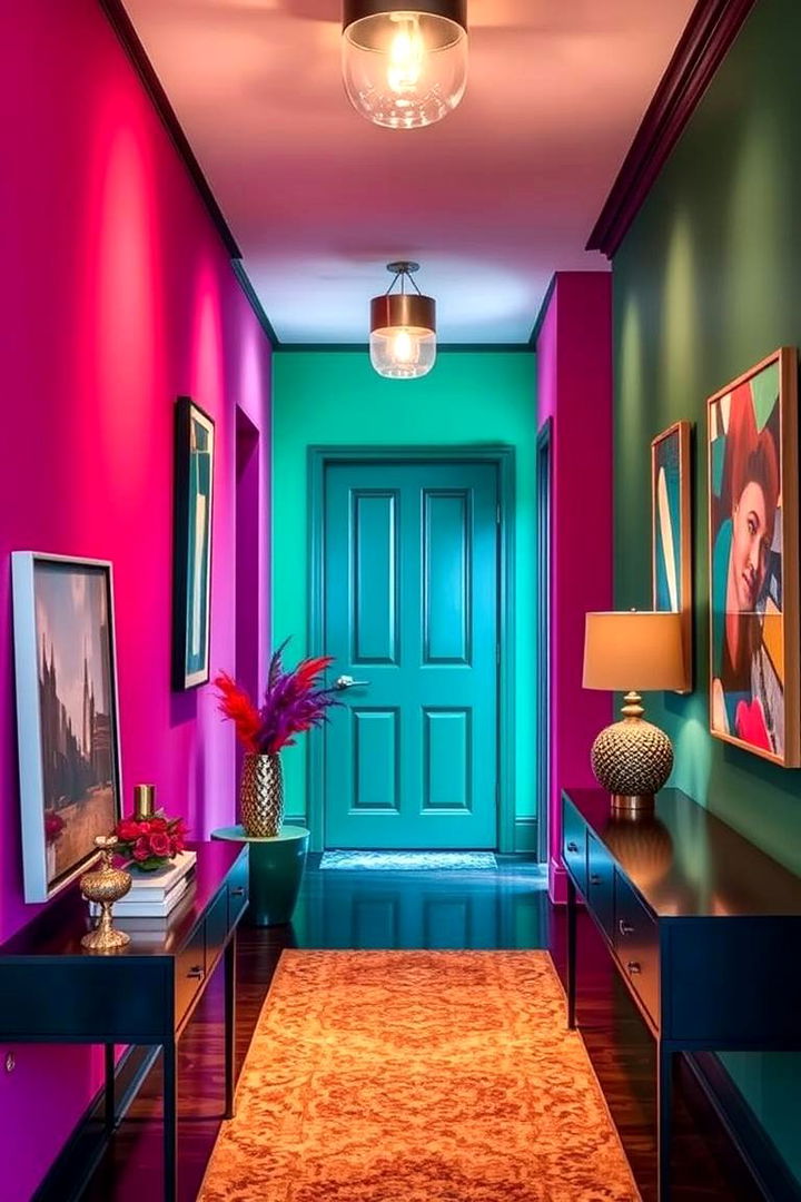 Bold Colored Hallway - 22 Hallway Ideas