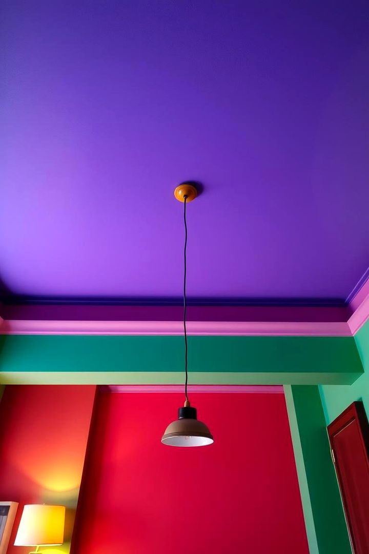 Bold Colored Painted Ceilings for Statement Style - 22 Living Room Ceiling Ideas