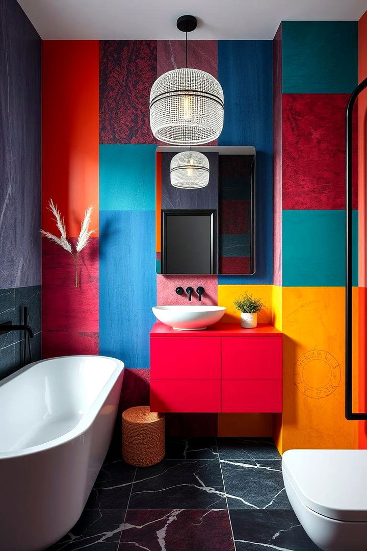 Bold Colored Paneling for a Dramatic Look - 22 Bathroom Wall Paneling Ideas