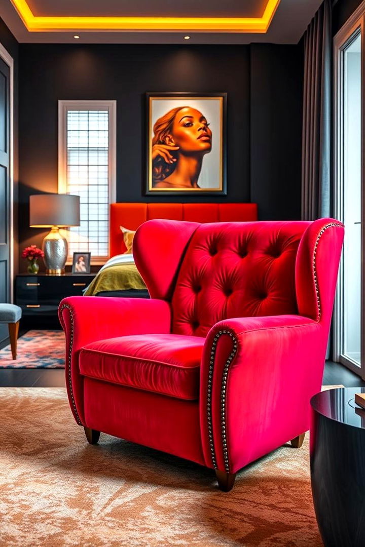 Bold Colored Statement Chair - 22 Bedroom Chair Ideas