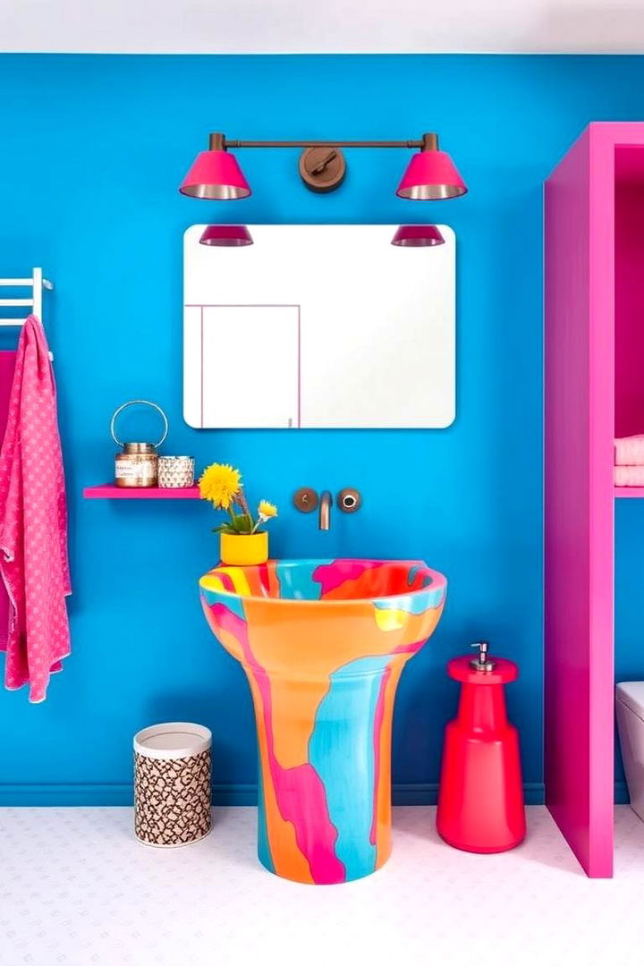 Bold Colored Statement Sinks - 22 Bathroom Sink Ideas