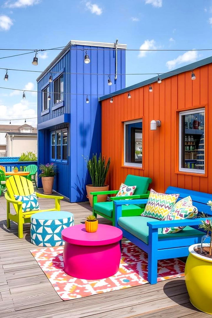 Bold Colorful Accents in Deck Furniture - 22 Deck Furniture Ideas