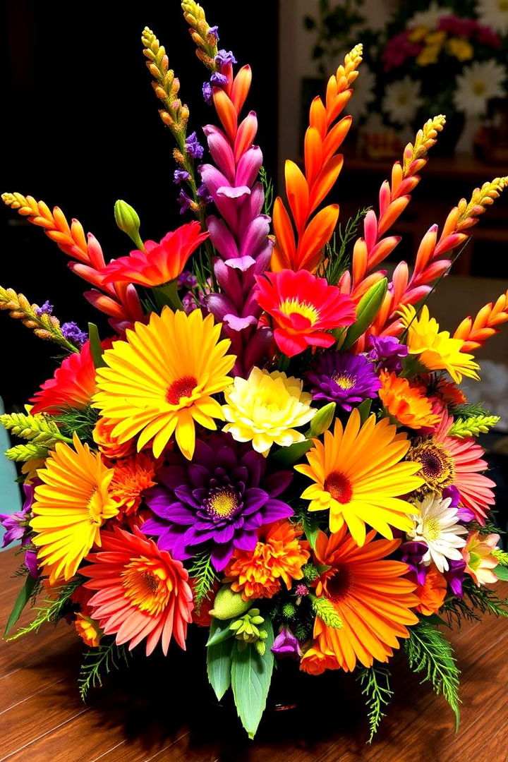 Bold Colorful Arrangements - 22 Rehearsal Dinner Centerpiece Ideas