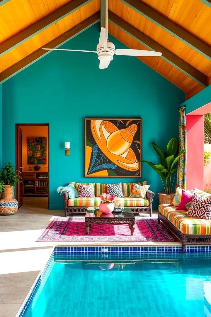 Bold Colorful Interiors - 22 Pool House Ideas