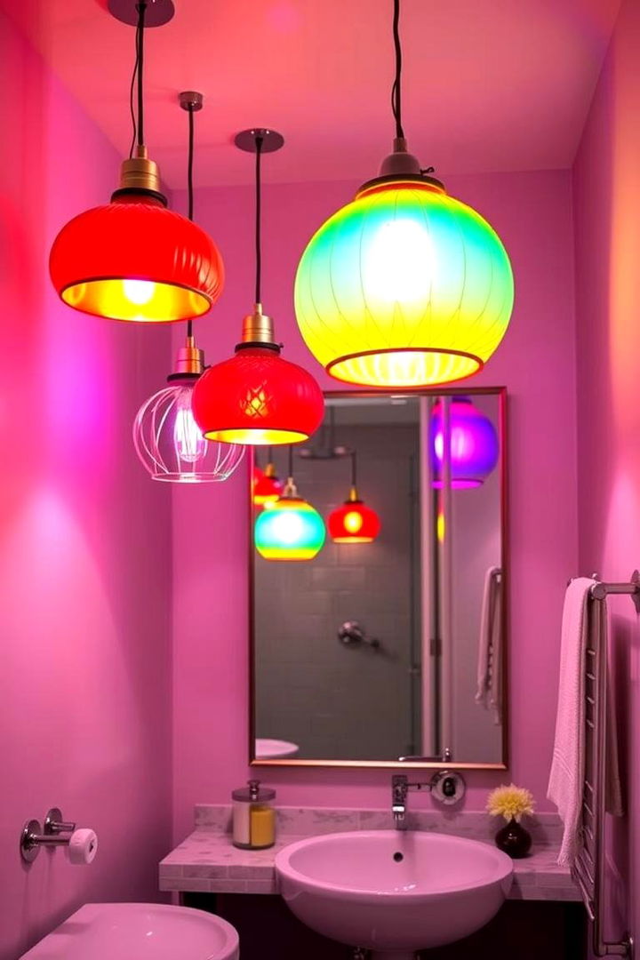 Bold Colorful Lighting Solutions - 22 Bathroom Pendant Lighting Ideas