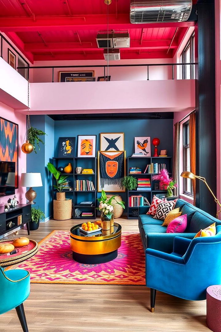 Bold Colorful Loft - 22 Loft Bedroom Ideas