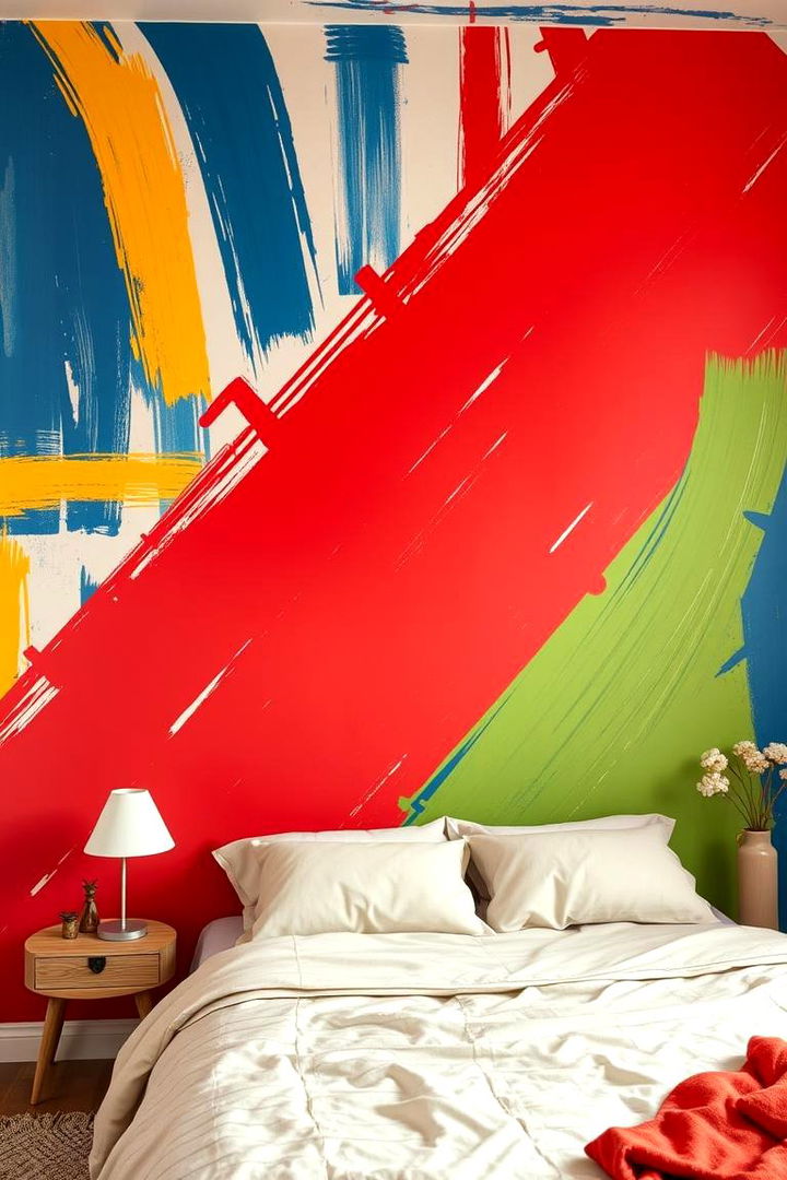 Bold Colorful Painted Walls - 22 No Headboard Ideas