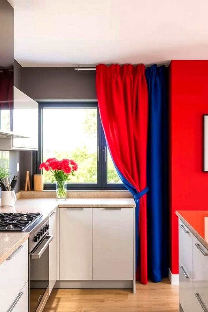 Bold Colors for Dynamic Kitchens - 22 Kitchen Curtain Ideas