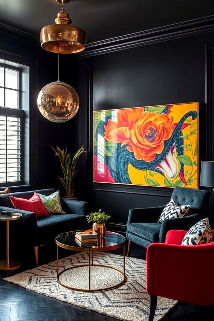 Bold Contrast Accents - 22 Dark Bedroom Ideas